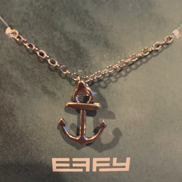 NWOT - New EFFY Silver Tone Necklace & Anchor Charm - Picture 7 of 8